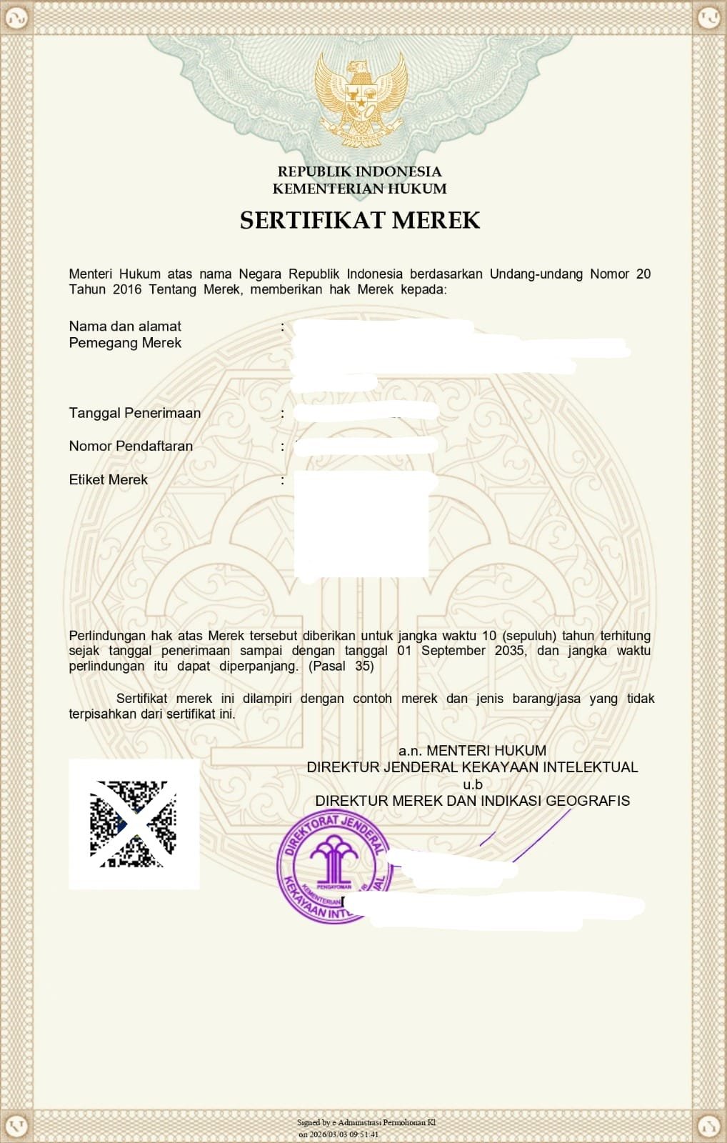 SERTIFIKAT MEREK